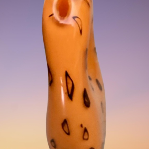 Art Glass Murano Style Orange Vase - Picture 6 of 6